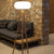 Design floor lamp with wooden legs Denise 140