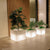 Square pot with light NARCISO 40