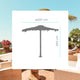 Wooden parasol with esparto grass cover for outdoor use MAUI 220