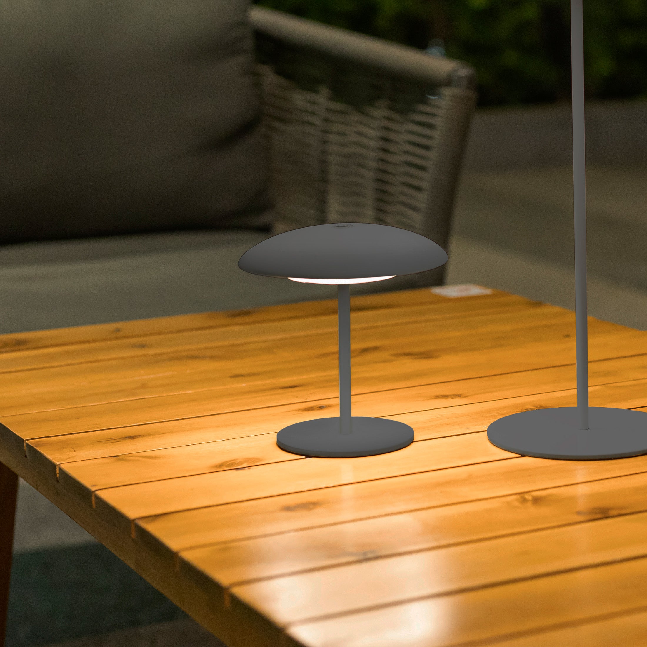 Newgarden Draagbare Tafellamp Sardinia 30 Cm - Oplaadbaar, Warm LED Licht, 400 Lumen, Antraciet